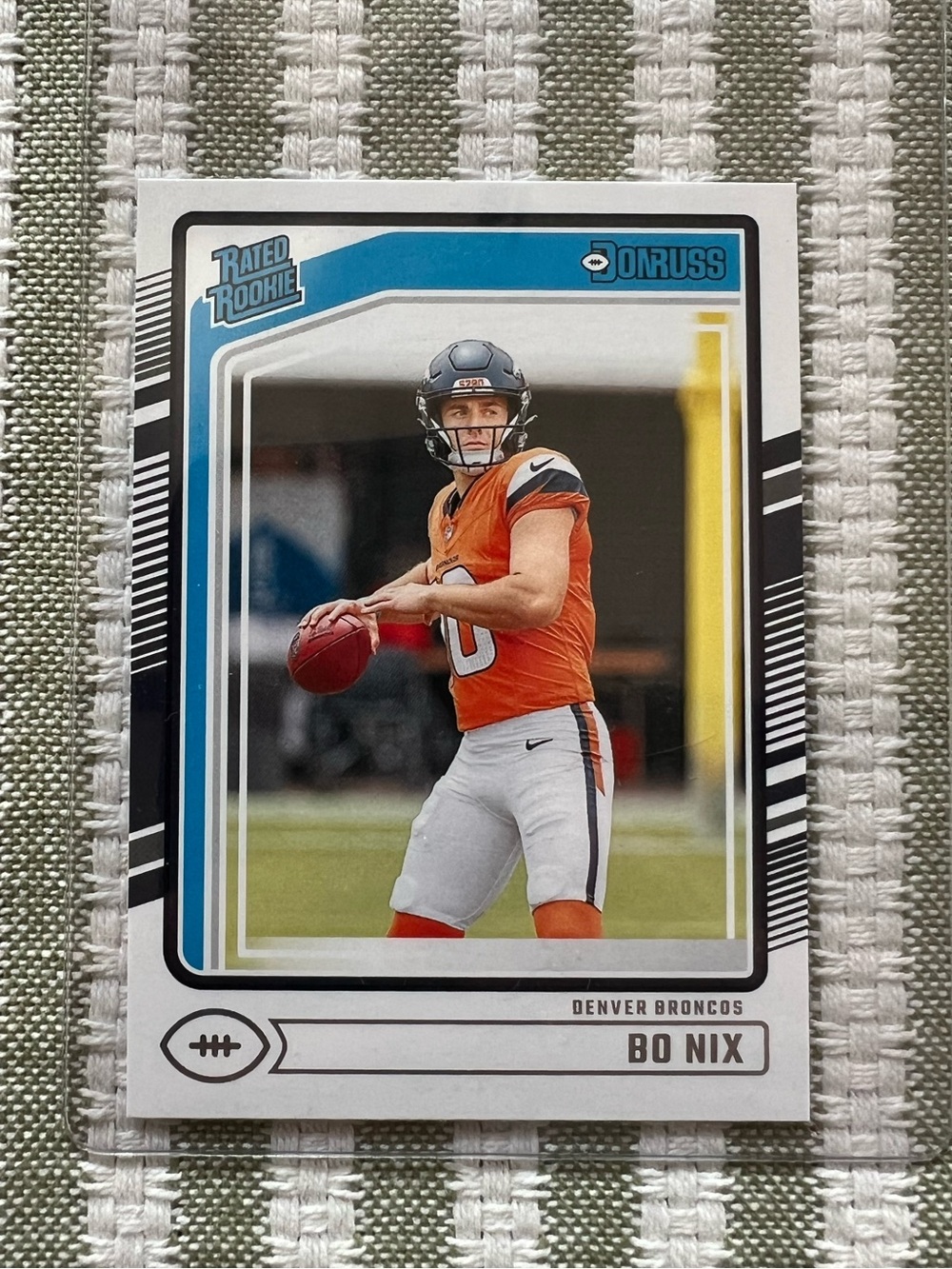 Panini 2024 Donruss Rated Rookie Bo Nix #369 Denver Broncos Football Card